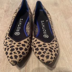 Rothy’s the point Animal print Cheetah shoes size 6